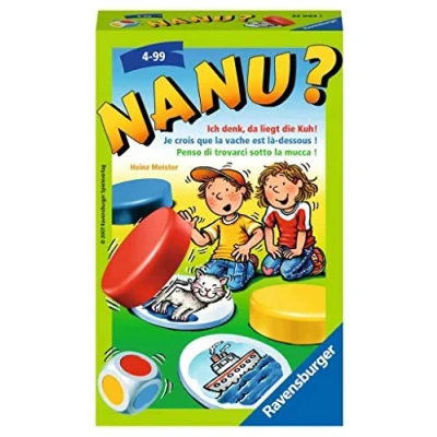 Bild av Ravensburger 23063 Nanu? Medbringningsspel för 2 4 spelare, minnesspel från år, kompakt format, resespel, tärningsspel