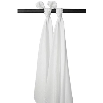 Bild av Meyco Baby Uni swaddle cloths, 2 delar (swaddle muslindukar av 100% bomull, absorberande &amp; snabbtorkande, multifunktionella), Vit