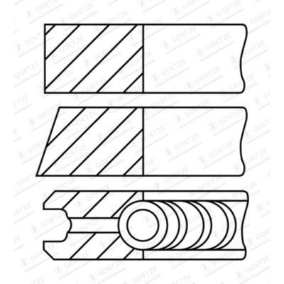 Bild av GOETZE ENGINE 08 432000 00 Jeu De Segments Pistons 91,1 HYUNDAI: GALLOPER 2, H 1 / Satellite MPV