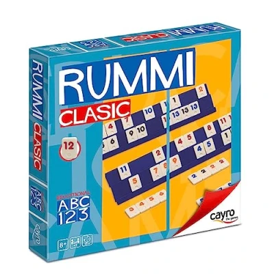 Bild av Cayro Rummi + 8 år gammal klassisk modell brädspel för barn och vuxna roligt spel 106 delar 1 tygväska 4 hållare 2 till spelare