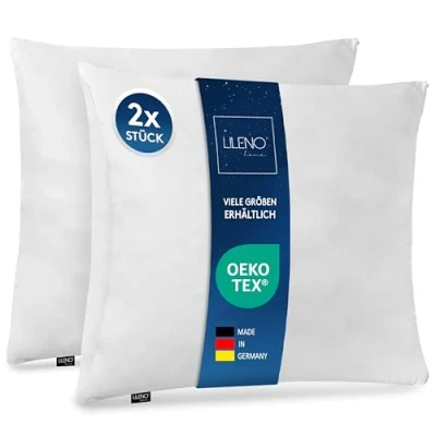 Bild av LILENO HOME Mikrofiberkudde 80 x cm Deluxe (1 200 g fyllning) [set om 2] tvättbar upp till 95 grader med dragkedja kudde som för säng dekorativ soffkudde