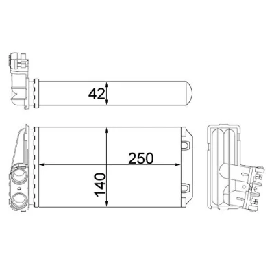 Bild av MAHLE ORIGINAL AH 186 000S Radiateur De Chauffage PEUGEOT: 307 3/5 portes, CC, SW