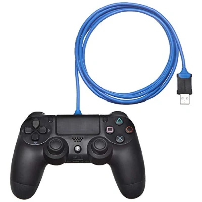 Bild av Amazon Basics laddningskabel för handkontroll till PlayStation 4, Micro USB typ A, 1,82 m, blå