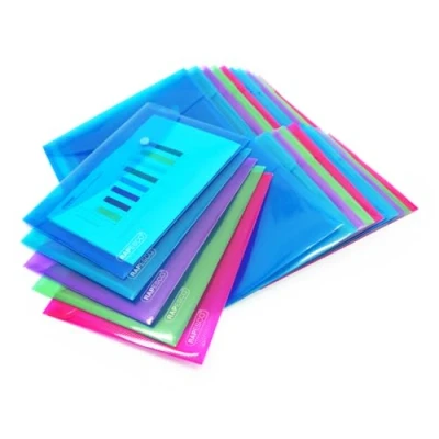 Bild av Rapesco 1499 Kuvertmapp, A5, Blandade Transparenta Färger, 50 Pack