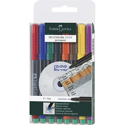 Bild av Faber Castell 1513 09 Märkpenna MULTIMARK permanent, styrka: F, 8 fodral