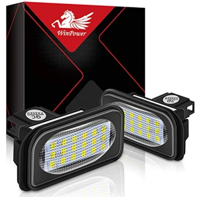 Bild av WinPower Error Free 18 SMD LED Number License Plate Light Montage Cool White Lamps Bulb 6000K for W203 4D, 2 Pieces