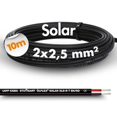 Bild av 10 meter Lapp ÖLFLEX SOLAR XLS R T solkabel 2 x 2,5 mm² BK/RD tvillingkabel