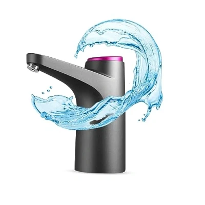 Bild av NK vattendispenser LED indikator, USB uppladdningsbart 1200 mAh batteri, silikonmaterial, kompatibel med 4,5L 5L 7,5L 10L 11,3L 15L 18,9L (3,8 och 4,8cm adapter) (svart)
