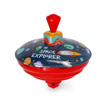 Bild av Legami Spin me Round Spinning Leksak, Space Explorer tema, rymdskepp Universum, Prylar Födelsedagspresent, Barnleksak, Diameter 13 cm