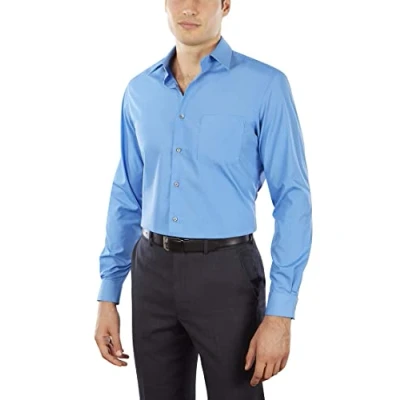 Bild av Van Heusen herrklänning skjorta anpassad poplin solid, Pacifico, 15.5 Neck / 32 33 Sleeve