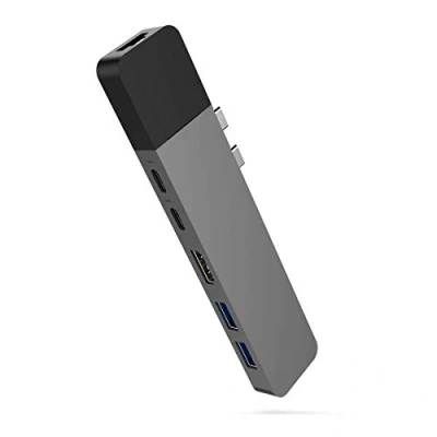 Bild av Hyper HyperDrive NET 6 i 2 hubb för USB C MacBook Pro/Air HDMI 4K60Hz HDR, 40Gbps 100W PD, 5Gbps 60W x A 3.0, Gigabit Ethernet grå