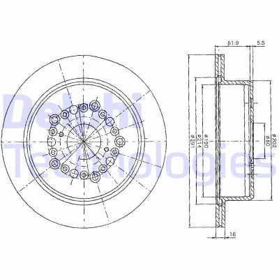 Bild av DELPHI BG2662 Disque de frein 254 24 5 ventilé huilé non traité sans roulement roue, bague ABS FORD: Transit Mk4 Сamion à Plateau/Сhâssis