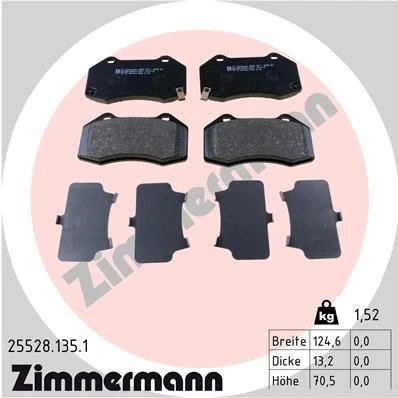 Bild av ZIMMERMANN 25528.135.1 Jeu de plaquettes frein avec indicateur d&#039;usure la photo correspond au contenu livraison MAZDA: MX 5 IV