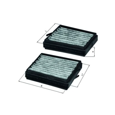 Bild av MAHLE ORIGINAL LKK 116/S Filtre d&#039;habitacle à charbon actif 165,4 184 40,0 MERCEDES BENZ: Classe C Berline, CLK Coupe, Coupe