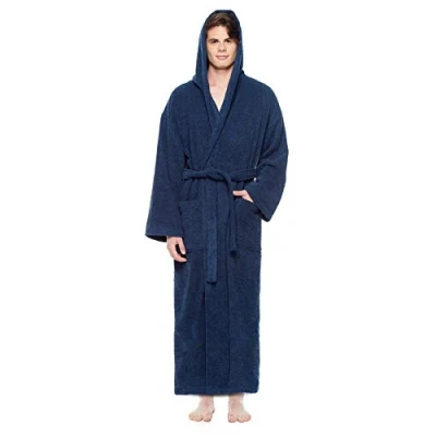 Bild av Arus Badrock med huva för män, vaddlängd, Färg: Marinblå, Män Storlek: XXL, Unisex XXL 3XL