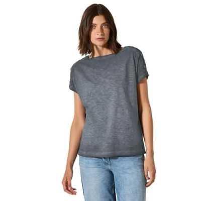 Bild av Cecil Tshirt MIT Knopfdetail med print, Storlek: XL, Grau