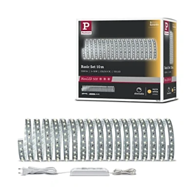 Bild av Paulmann 70829 LED Stripe MaxLED 500 grundset 10 m varmvit 2700K obelagd 53,5W kontinuerlig linje 5500 lm ljusremsa 72 24 V