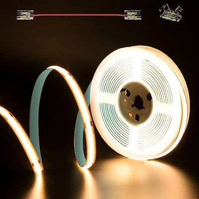 Bild av PAUTIX COB LED remsa varmvit, 2 700 K, DC24V, 5 m 480LEDs/M CRI90+ flexibel för gör det själv hembelysning, ingenjörsprojekt med 8 mm kontakt (strömförsörjning ingår inte)
