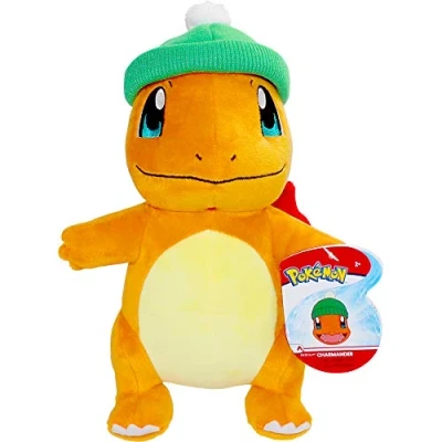 Bild av Pokémon Charmander med semestermössa, 20,3 cm, plysch unikt tillbehör
