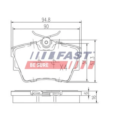 Bild av FAST FT29513 Jeu de plaquettes frein Essieu arrière contact signal d&#039;usure exclu RENAULT: TRAFIC 2 Kasten, 3, Bus