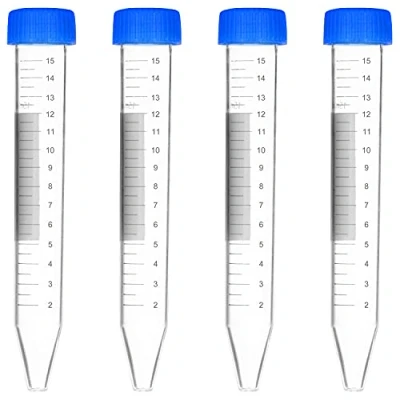 Bild av stonylab Mikrocentrifugrör, 15 ml polypropen, graderad transparent plast, centrifugfioler med platt snäppstängning, konikala centrifugrör (15 ml, 50 förpackningar)