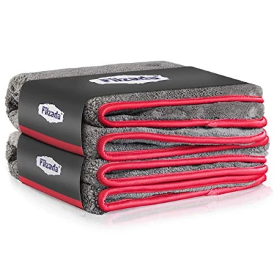 Bild av Filzada® 2X lackskyddande mikrofiberduk bil otroligt absorberande och luddfri tack vare extremt mjuk mikrofiber bilpoleringsdukar för professionell bilvård i 40x40cm (2)