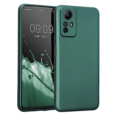 Bild av kwmobile fodral kompatibelt med Xiaomi Redmi Note 12S mjukt TPU baktelefonskydd metalliskt utseende metallisk blågrön