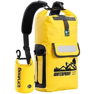 Bild av IDRYBAG Torrväska ryggsäck vattentät flytande 20 l/30 l/40 l, torra väskor för män, torr säck väska kajak, gUL, 20L, Vandringsryggsäck