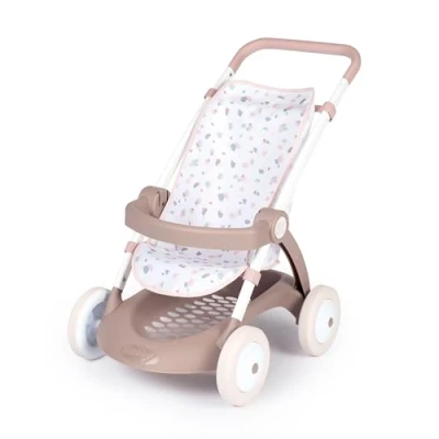 Bild av Smoby 7600254018 Baby Nurse Dockvagn Trendig Från med Högkvalitativ Metallram och Robust Tyg, 18 månader