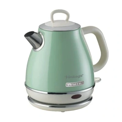 Bild av Ariete Vintage 2868 1 l rostfritt stål design elektrisk vattenkokare för infusioner, te och örtteer, automatiskt avstängningssystem, ergonomiskt handtag, liter, 1600 W, grön