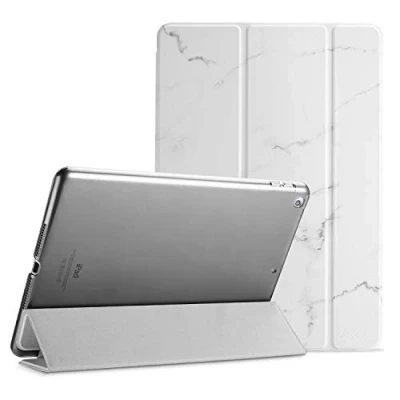 Bild av ProCase fodral för iPad 9.7 2018 6 Gen /2017 12 Gen, Triple Ultra Thin Lätt skyddande med genomskinlig rygg Marmor Vit