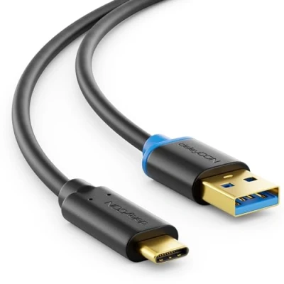 Bild av deleyCON 1,5m USB C 3.0 Laddningskabel Snabbladdningskabel 3.1 Gen 1 Typ till A Kompatibel med Fold S10E S10 Plus 5G S9 Note 9 8 7 Svart