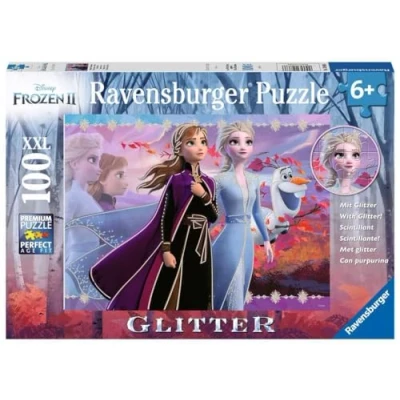 Bild av Ravensburger Pussel Frozen 2 Glitter Starka Systrar 100 Bitar
