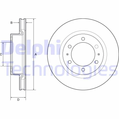 Bild av Bromsskiva DELPHI BG4925C