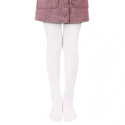 Bild av L&amp;K II Flickor balettstrumpbyxor dansstrumpbyxor med fot 80 DEN ogenomskinliga mikrofiber storlek 86152 färgad 27251, Vit, 134/140 cm