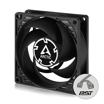 Bild av ARCTIC P8 PWM PST 80 mm skalfläkt med delningsteknik (PST), tryckoptimerad, tyst motor, dator, fläkthastighet: 200 3000 RPM Svart