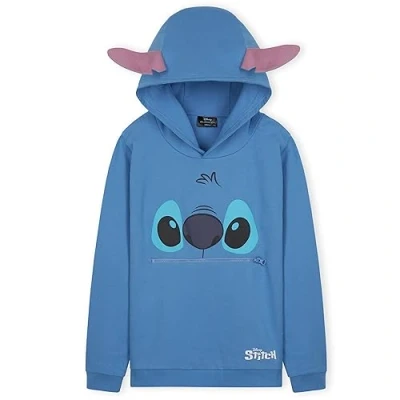 Bild av Disney Stitch Kids Hoodie Baby Yoda Hooded Sweatshirt The Mandalorian Teenagers 7 14 Years Gifts, 13 år, Blåstygn