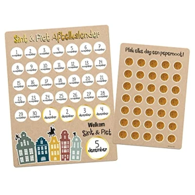 Bild av Folat BV Sinterklaas Countdown Calendar with Stickers Welcome Sint &amp; Piet