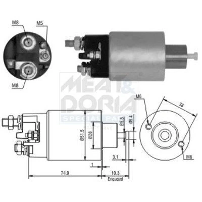 Bild av Magnetbrytare, startmotor MEAT &amp; DORIA 46099