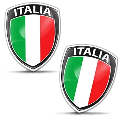 Bild av Biomar Labs® 2 x 3D kupolformad silikon bricka klistermärken dekal emblem bil motorcykelhjälm Italien italiensk nationell flagga F 148