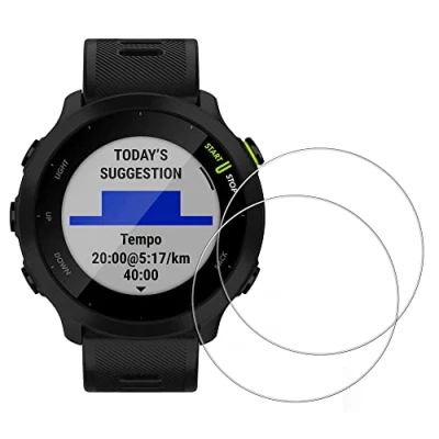 Bild av kwmobile 2 x äkta glas skärmskydd kompatibel med Garmin Forerunner 55 skyddsglas för smartwatch av fitness tracker