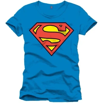 Bild av Superman Herr logo klassisk t shirt, Blå (kobolt), XXL, XXL