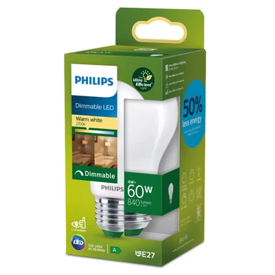 Bild av Philips LED glödlampa A60 Standard 4W/827 (60W) matte dimmable E27