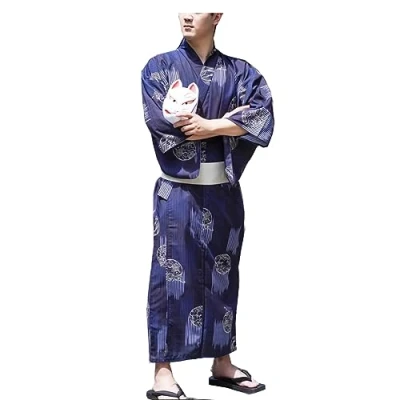 Bild av Fancy Pumpkin japansk Yukata kimono för män, färg23, L