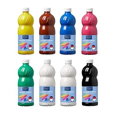 Bild av Lefranc Bourgeois Redimix flytande gouache för barn 8x1 liter primärfärger