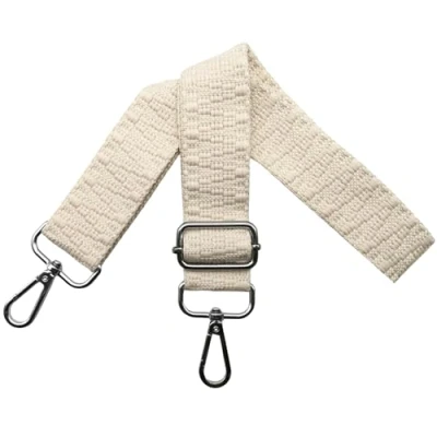 Bild av Fickremmar för ombyte, justerbar axelrem väska, fickrem bred 3,8 cm med silver karbinhake fickband bärrem handväskor, beige, S17