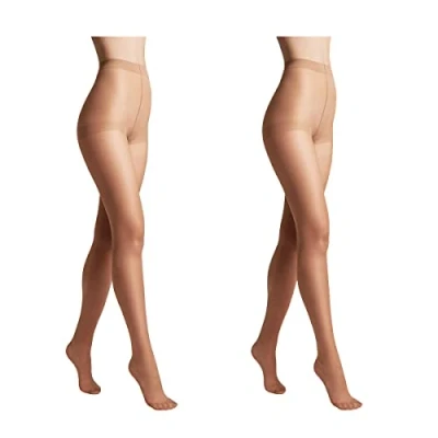 Bild av Conte elegant 2 pack slitstarka halvmatta damstrumpbyxor tunna med markerade trosor släta SOLO 35Beige storlek 3