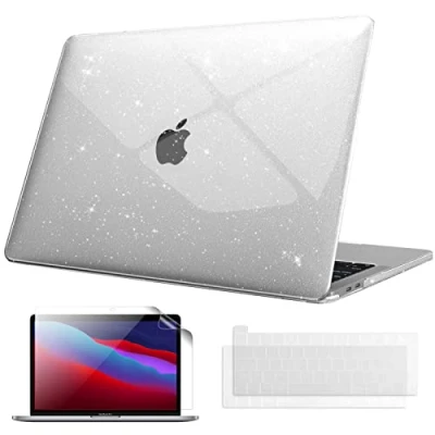 Bild av Fintie skal kompatibelt med MacBook Pro 13 tum M2/M1 (20222016) A2338/A2289/A2251/A2159/A1989/A1706/A1708, hårt + tangentbordsskydd skärmskydd transparent (glitter)