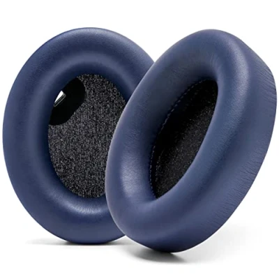Bild av WC Wicked Cushions extra tjocka öronkuddar för Sony WH1000XM4 hörlurar Mjuka PU läderkuddar, lyxig ljudisolering Memory Foam, tjocklek utan att inaktivera på/av sensor Blå