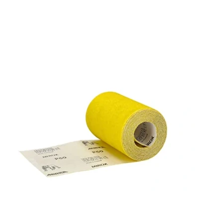 Bild av Mirka Yellow Slippapper Sliprulle / 115mm x 5m P60 Slipning av lövträ, barrträ, färg, spackel, plast 1 rulle